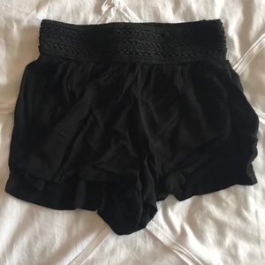 Black Flowy Shorts
